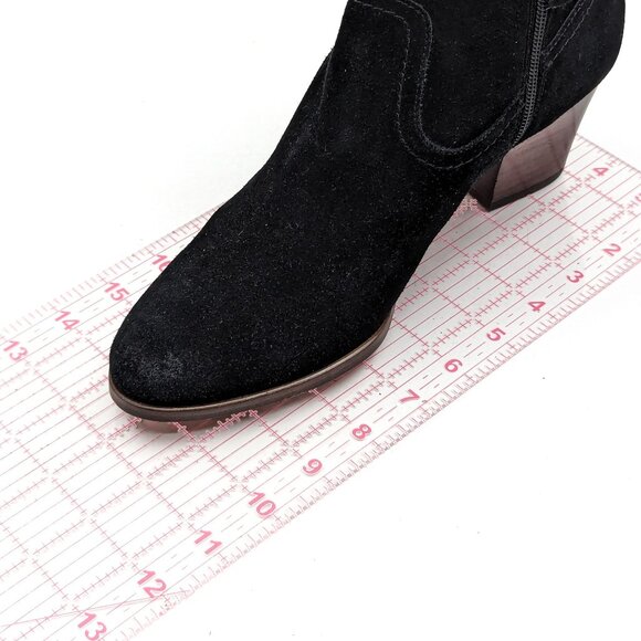 Zodiac Women Kela Western Cowboy Black Suede Ankle Boots size 10 - Picture 7 of 11